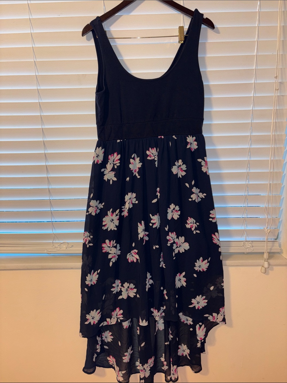 Torrid Navy Hi-Low chiffon and cotton dress